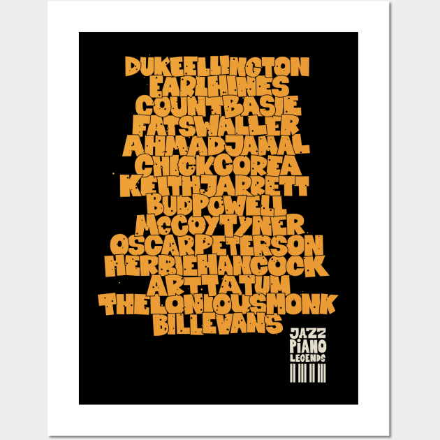 Jazz Legends in Type: The Jazz Pianists Wall Art by Boogosh